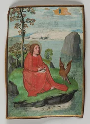 Der heilige Johannes schreibt auf Patmos, 1521